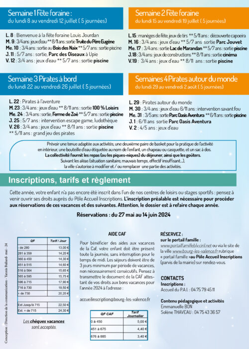 plaquette centre de loisirs-été juillet-20242